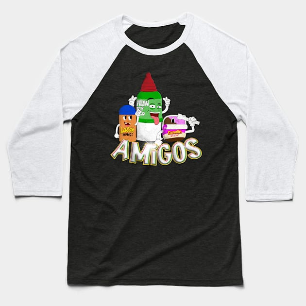 Mexican candy amigos Baseball T-Shirt by NUNEZ CREATIONS